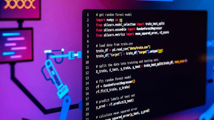 Computer code on a screen
