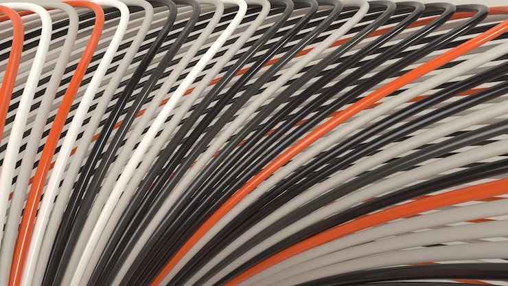 Server rack cabling detail