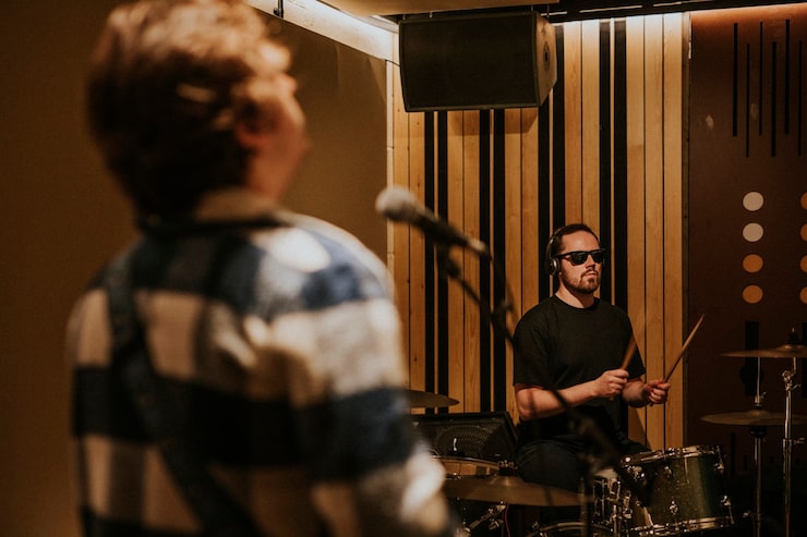 Studio recording session