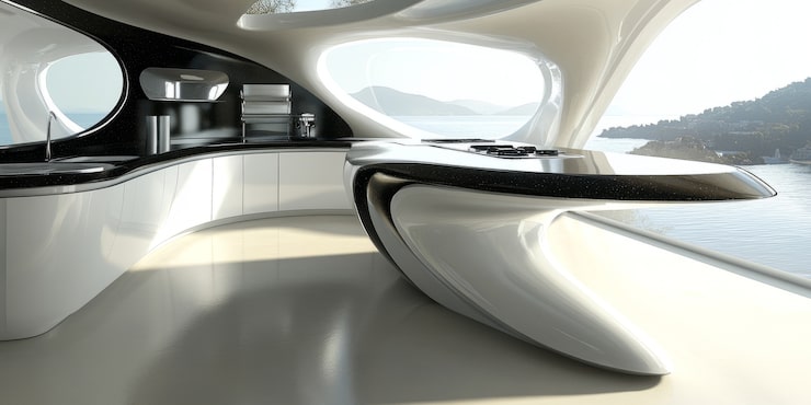 Futuristic studio architectural render