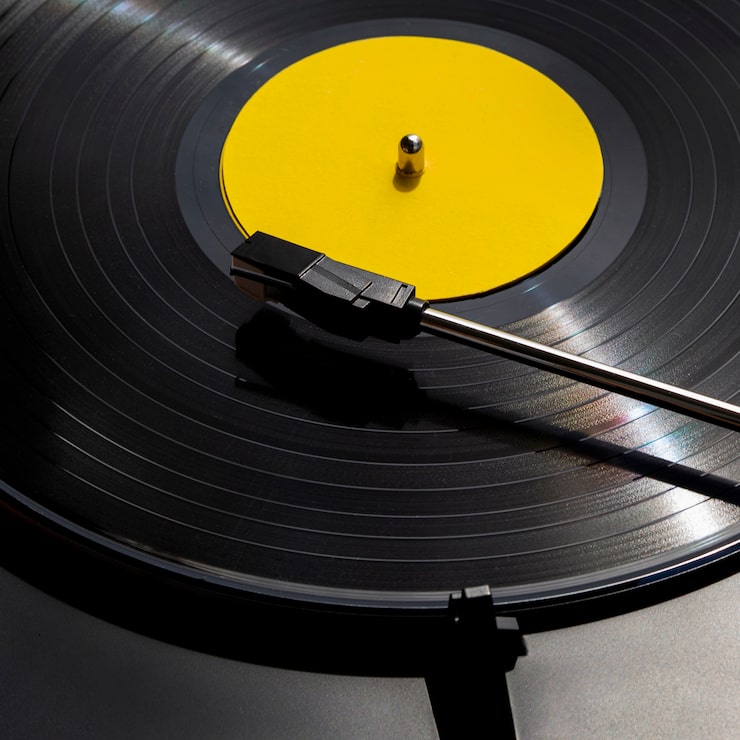 Needle tracking on a vinyl record