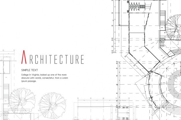 Abstract architectural blueprint of a studio