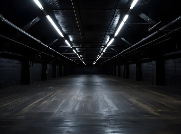 Dark empty warehouse